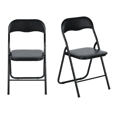 BOXED UPHOLSTERED STACKABLE FOLDING DINING CHAIR [SET OF 2]