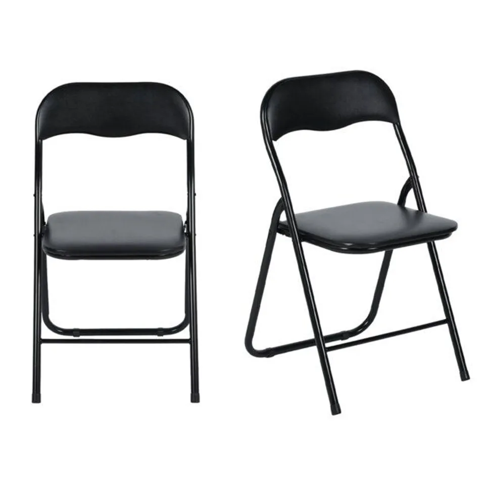BOXED UPHOLSTERED STACKABLE FOLDING DINING CHAIR [SET OF 2]