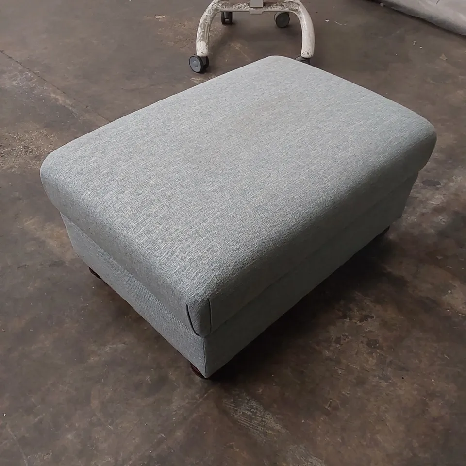 QUALITY DESIGNER FABRIC UPHOLSTERED FOOTSTOOL