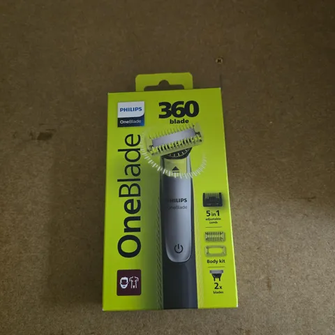 PHILIPS ONEBLADE ELECTRIC GROOMING TRIMMER – 360 BLADE, 5-IN-1 COMB, BODY KIT, BOXED