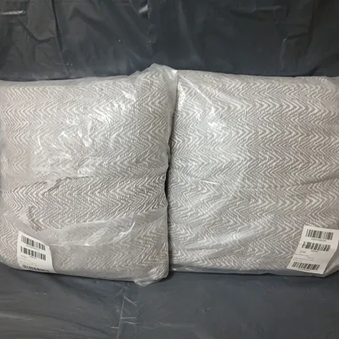 LOT OF 2 RUCOMFY WEAVE BOLSTER CUSHIONS - GREY