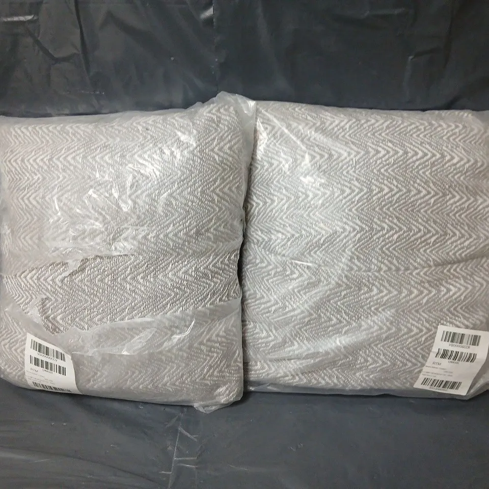 LOT OF 2 RUCOMFY WEAVE BOLSTER CUSHIONS - GREY