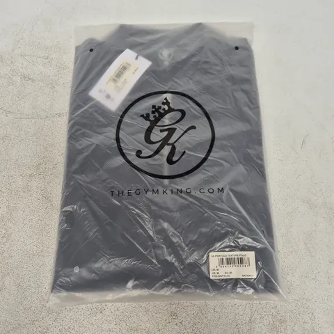 BAGGED GYMKING PORTALS TEXTURE POLO IN NAVY - UK MEDIUM