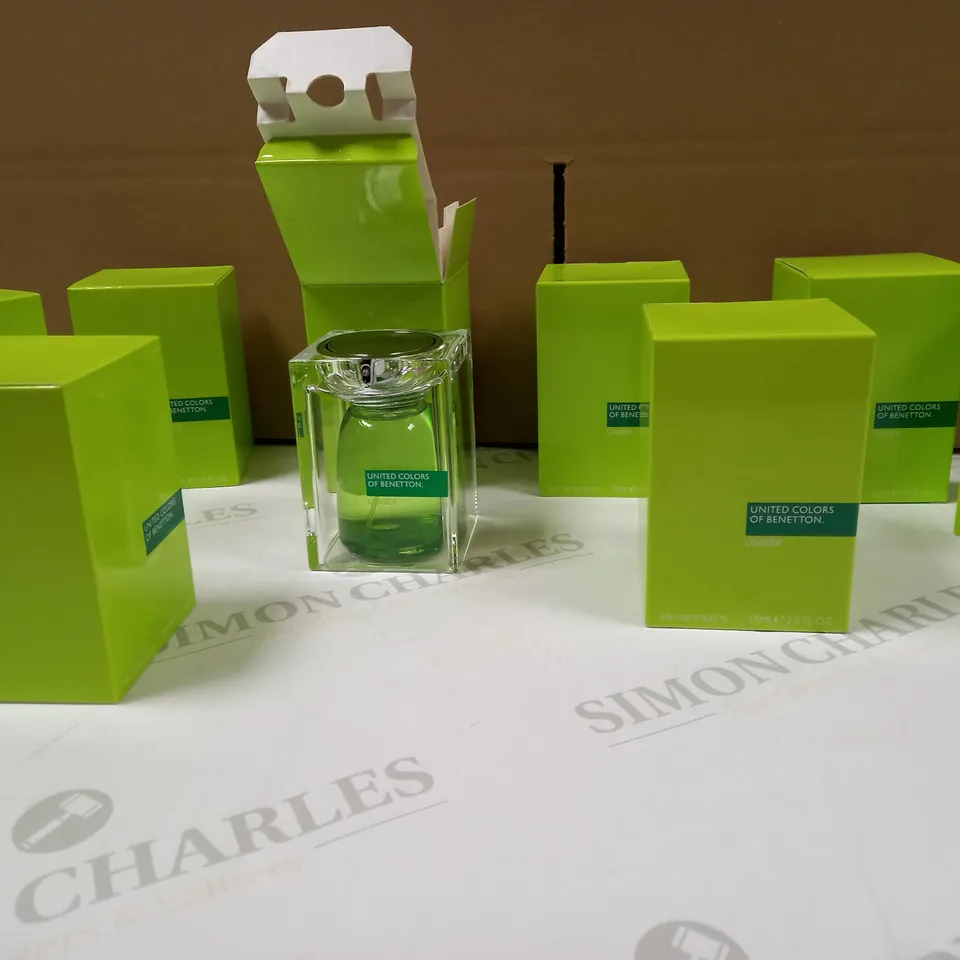 LOT OF APPROX 8 UNITED COLORS OF BENETTON UNISEX EAU DE TOILETTE 75ML 