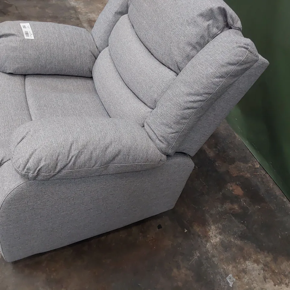 DESIGNER MANUAL RECLINING EASY CHAIR GREY FABRIC 