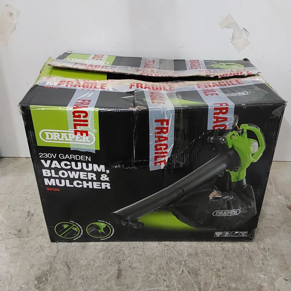 BOXED DRAPER 230V GARDEN VACUUM BLOWER & MULCHER 