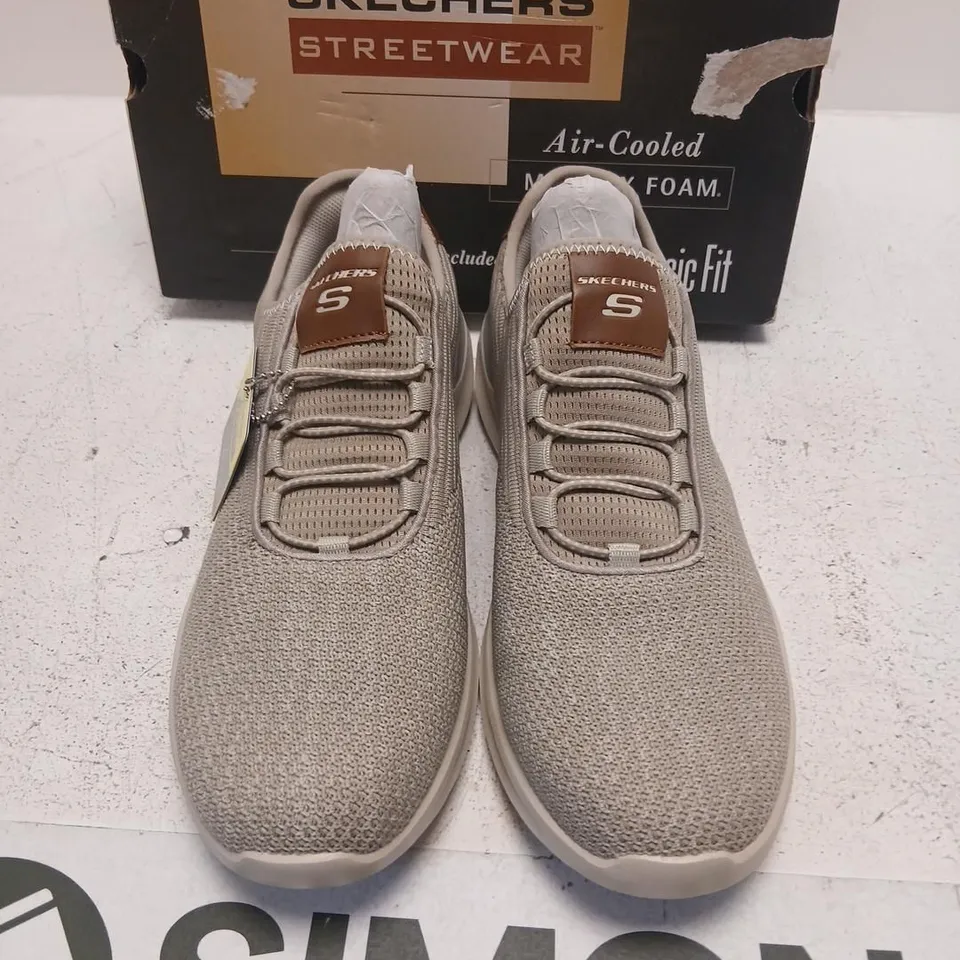 SKECHERS STREETWEAR MEN’S SHOES – TAUPE, UK 10 (US 11) – AIR-COOLED MEMORY FOAM