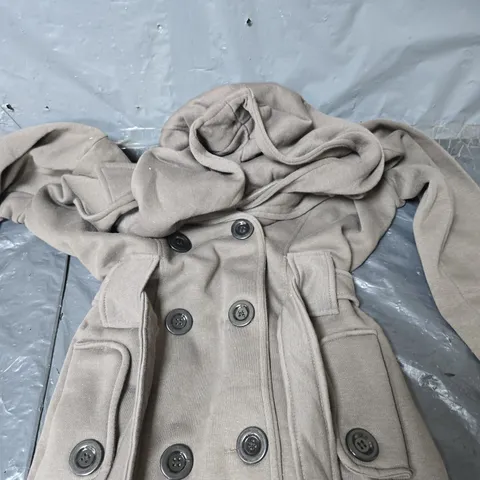 BOX OF APPROXIMATELY 10 ASSORTED UNBRANDED LARGE BUTTON GREY JACKETS - SIZE SMALL