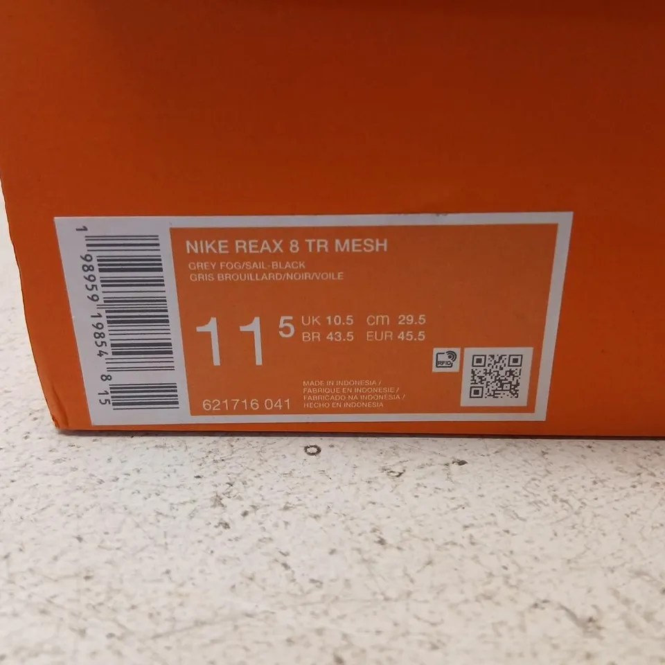 NIKE REAX 8 TR MESH TRAINERS – GREY/BLACK, UK 10.5