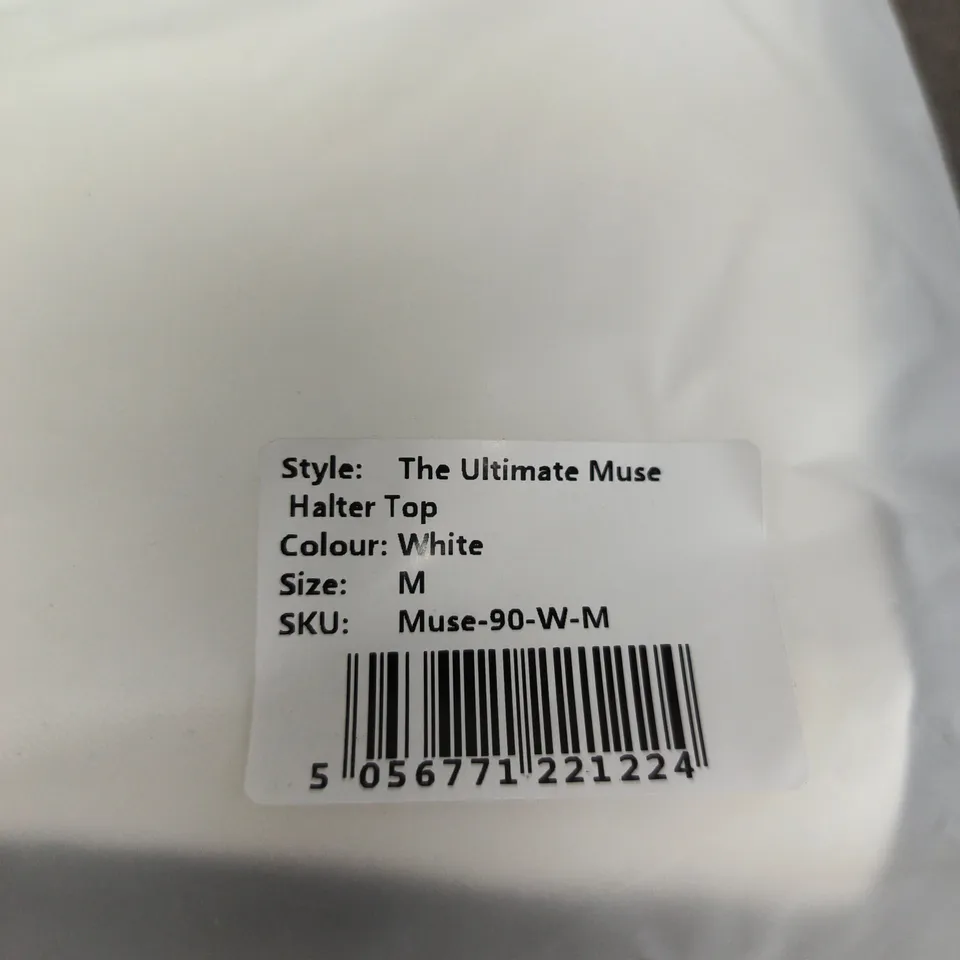 BAGGED ODDMUSE THE ULTIMATE MUSE HALTER TOP - WHITE, SIZE M