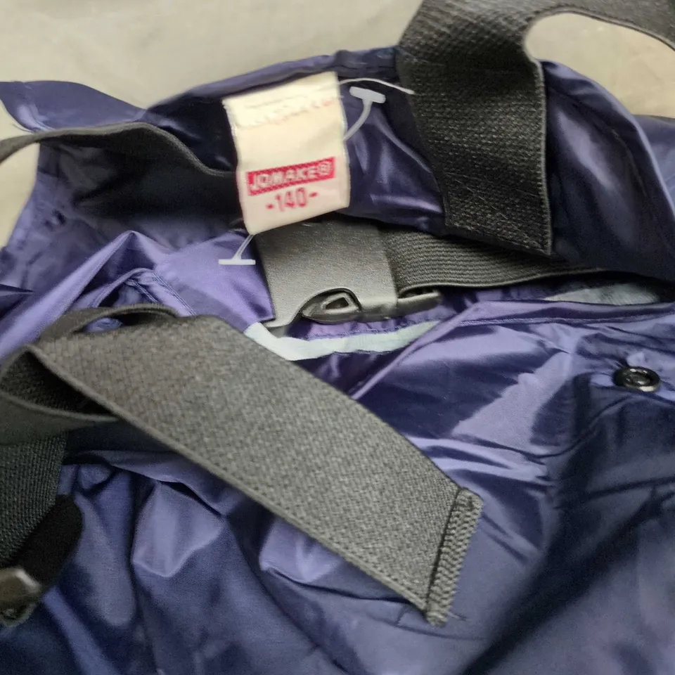CHILDREN'S NAVY WATERPROOF SNOWSUIT WITH ADJUSTABLE STRAPS, SIZE UK 9-10 (EU 140)