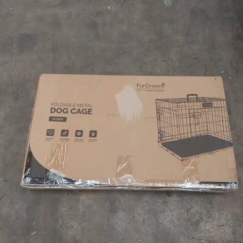BOXED FURDREAMS 30" FOLDING METAL DOG CAGE