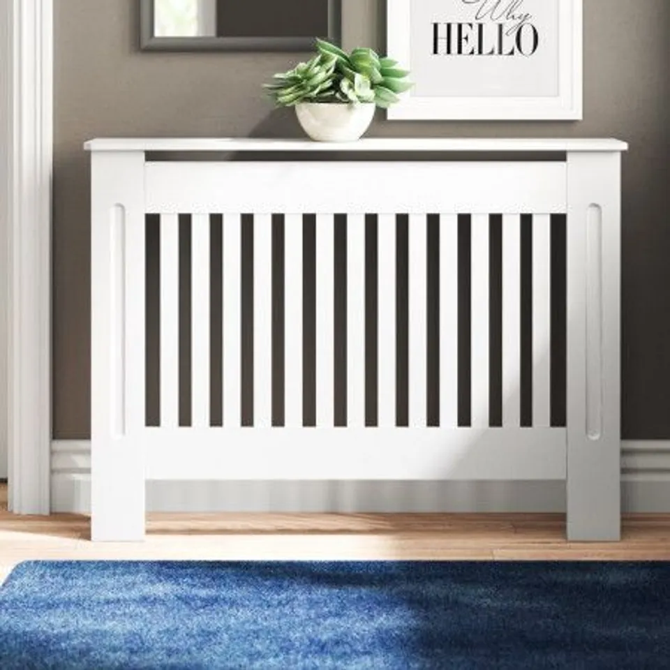 BOXED GRANGER RADIATOR COVER - WHITE // 111cm W X 19cm D X 82cm H (1 BOX)