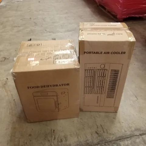 PALLET OF ASSORTED HOUSEHOLD GOODS & PRODUCTS TO INCLUDE; FOOD DEHYDRATOR, PORTABLE AIR COOLER, BOXED FURNITURE ETC