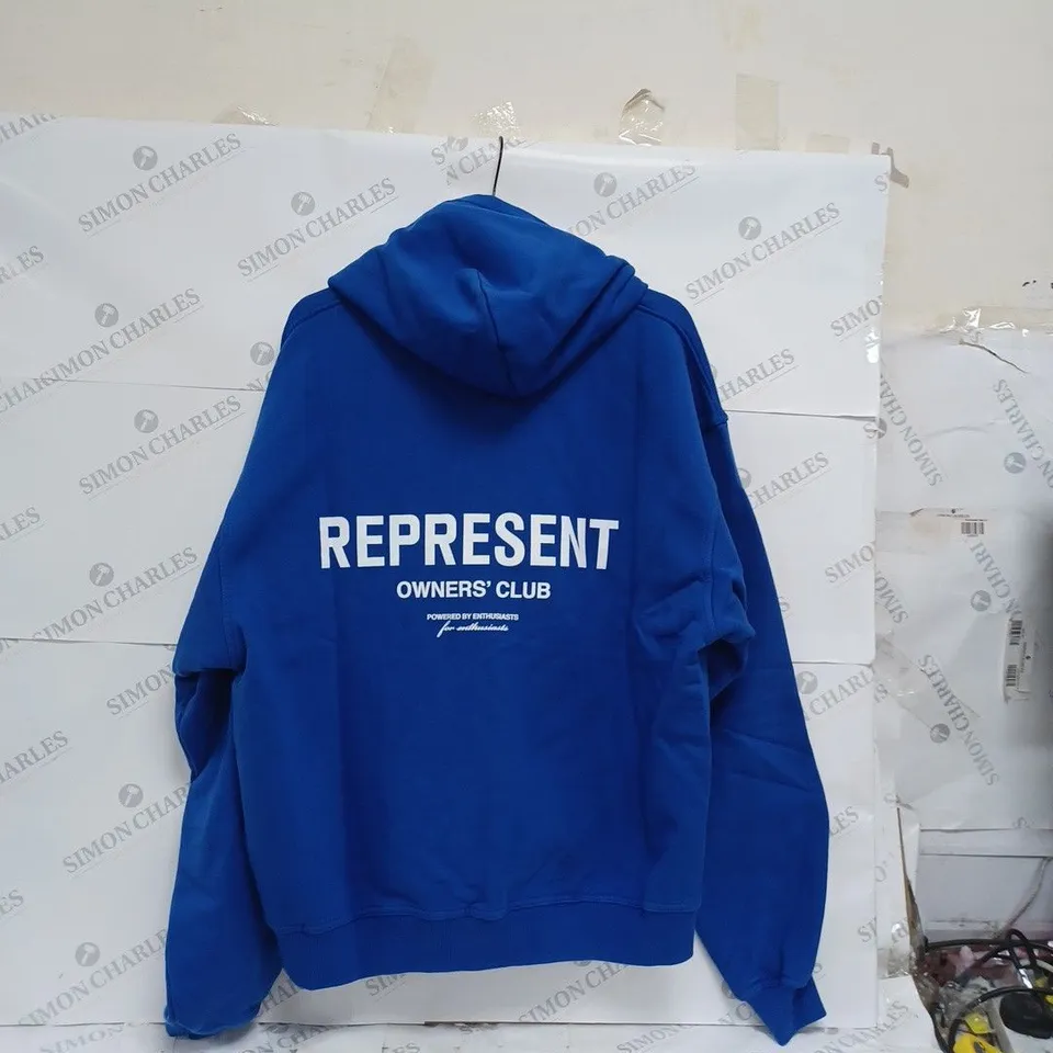 REPRESENT OWNERS CLUB ZIP HOODIE - BLUE LARGE 
