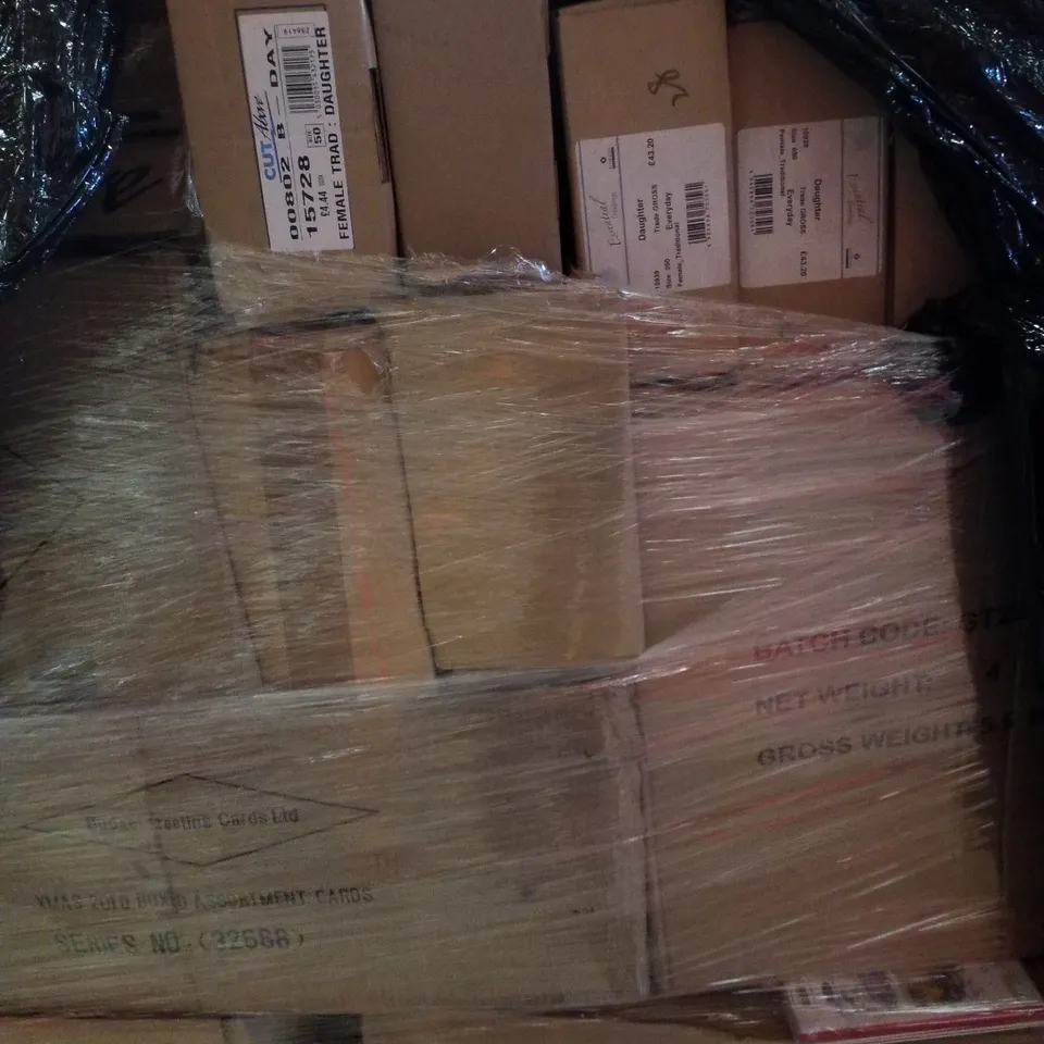 PALLET CONTAINING LARGE QUANTITY OF ASSORTED GREETINGS CARDS