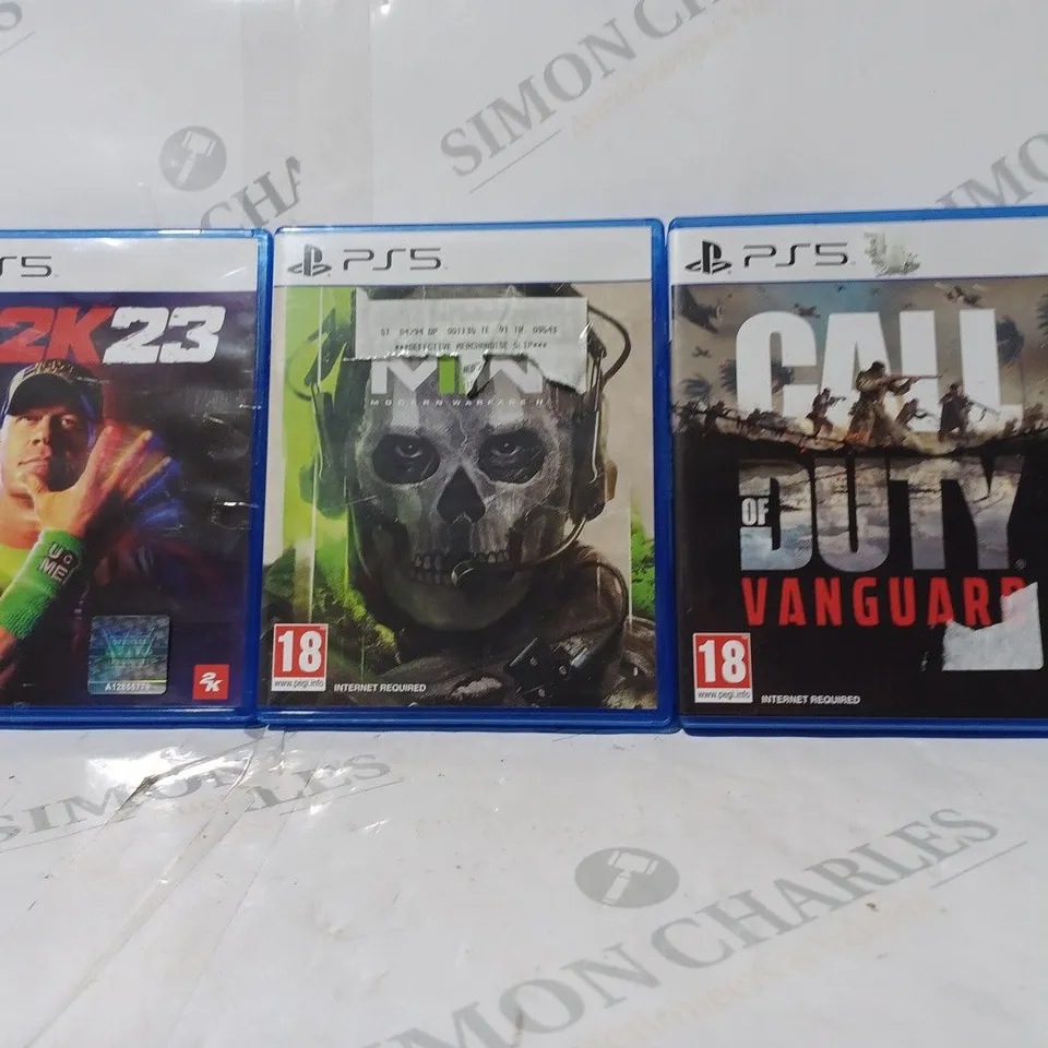 3 ASSORTED PS5 GAMES TO INCLUDE: WWE 2K23 & CALL OF DUTY