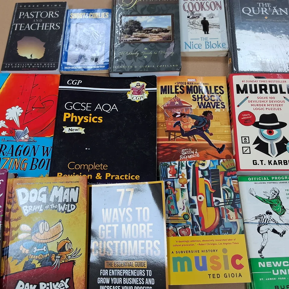 LARGE QUANTITY OF ASSORTED BOOKS TO INCLUDE SHADOW STITCH, MARCUS AURELIUS MEDITATIONS AND THE MINISTRY MEDICAL