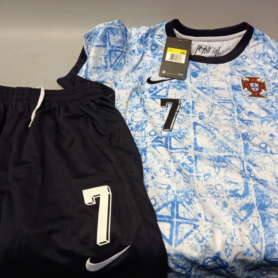 NIKE PORTUGAL FOOTBALL KIT IN BLUE - RONALDO 7 - SIZE 26