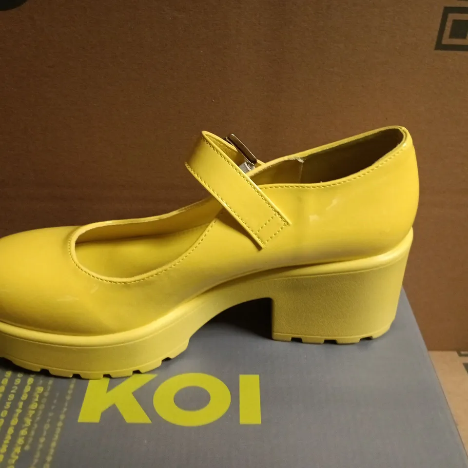 BOXED KOI TIRA MARY JANE SHOES SUNSHINE YELLOW EDITION – UK7