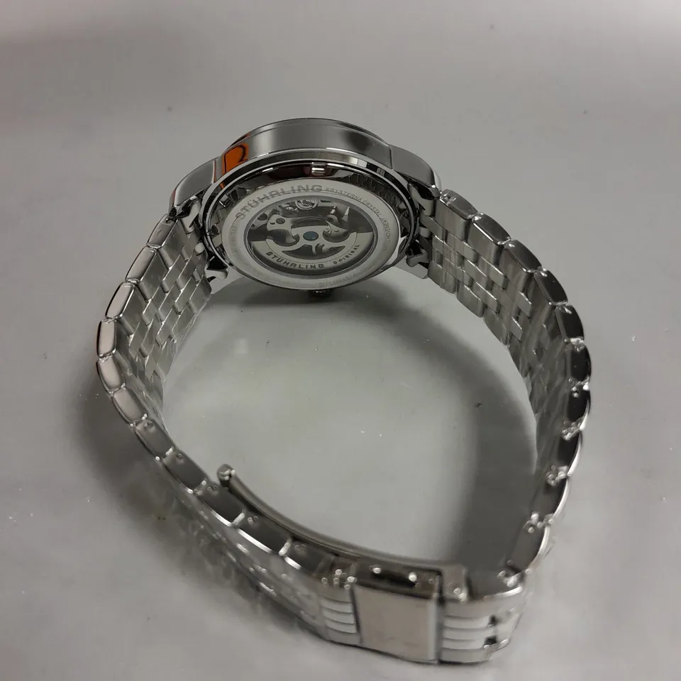 STUHRLING MENS AUTOMATIC SKELETON DIAL WATCH 
