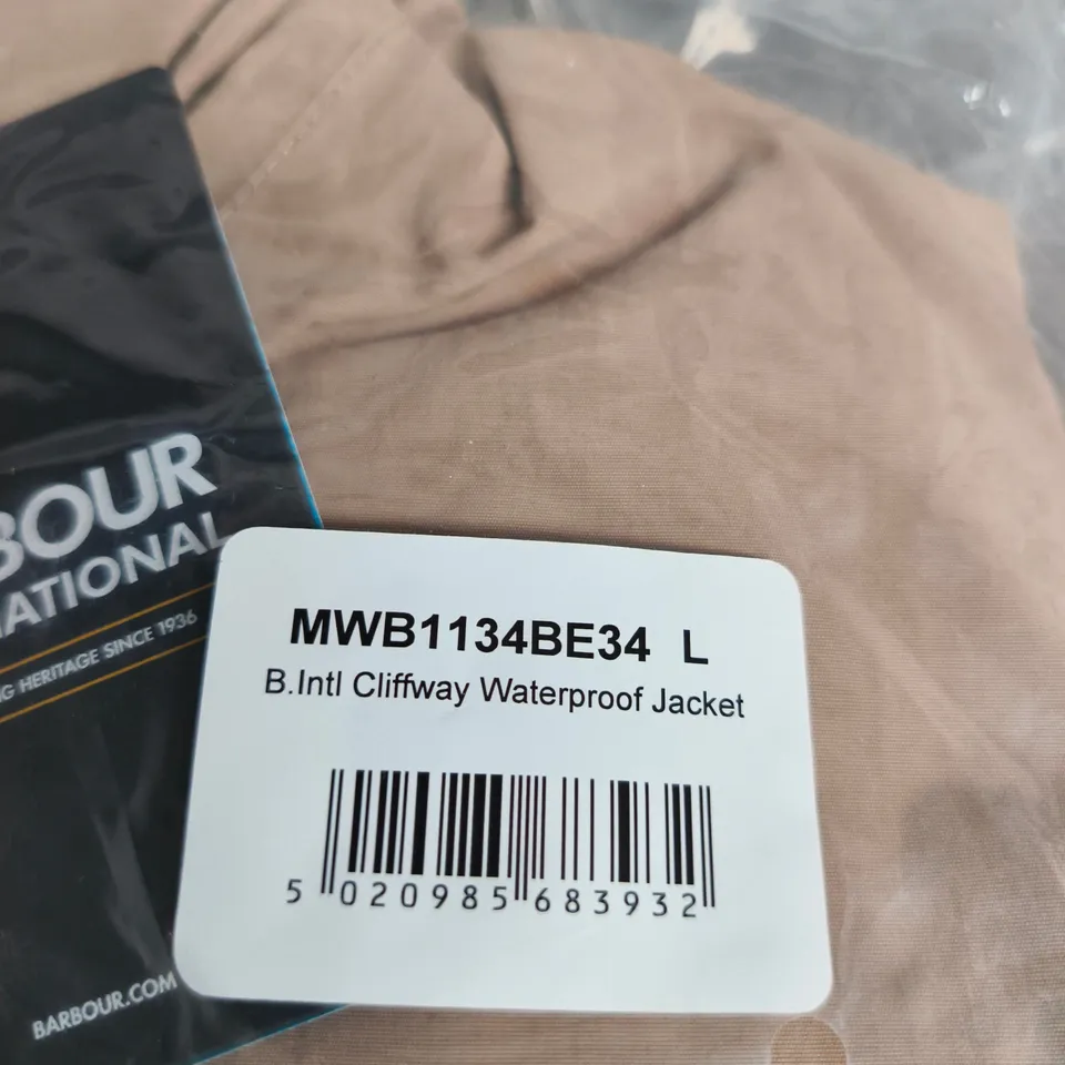 BARBOUR INTERNATIONAL CLIFFWAY WATERPROOF JACKET – SIZE L