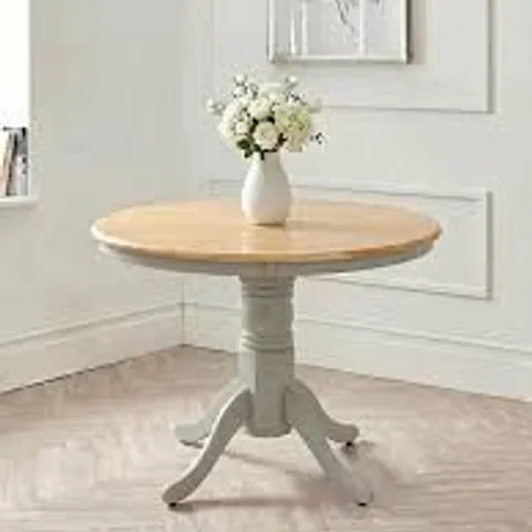 BOXED KENTUCKY 100cm FIXED TOP DINING TABLE - GREY/OAK (2 BOXES)