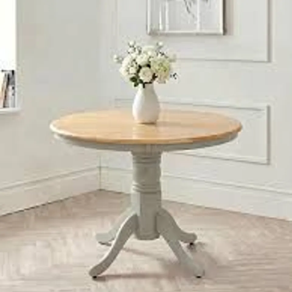 BOXED KENTUCKY 100cm FIXED TOP DINING TABLE - GREY/OAK (2 BOXES)