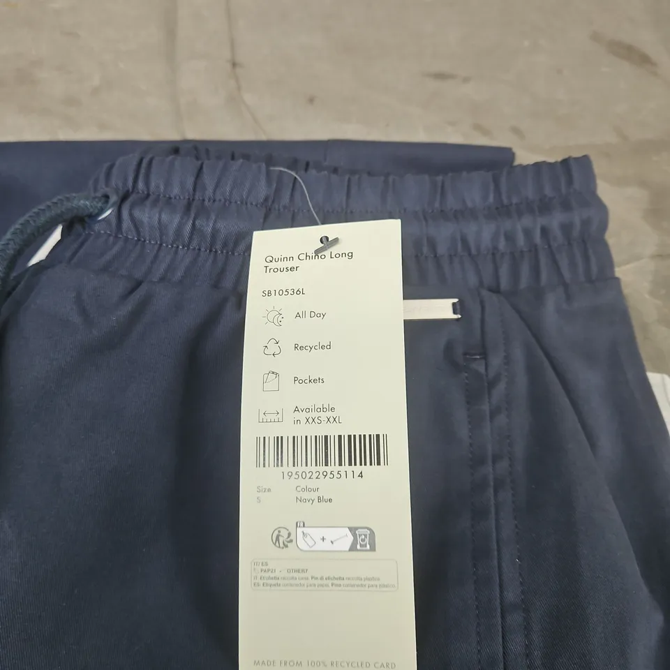 SWEATY BETTY QUINN CHINO LONG TROUSER – NAVY BLUE, SIZE S