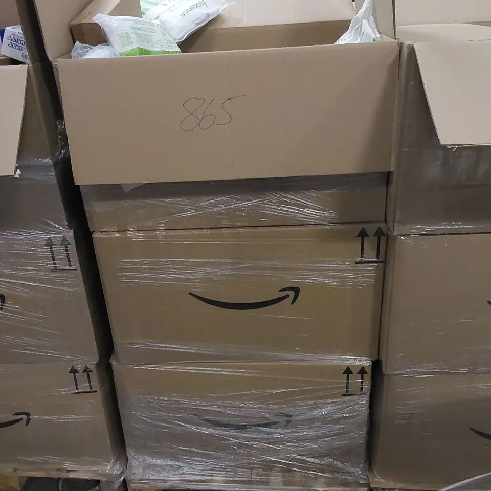 PALLET TO CONTAIN ASSORTED HOUSEHOLD ITEMS AND CONSUMER PRODUCTS. INCLUDING PET WIPES, FILE ORGANISERS, GLASSES, DECORATIVE ROSES ETC