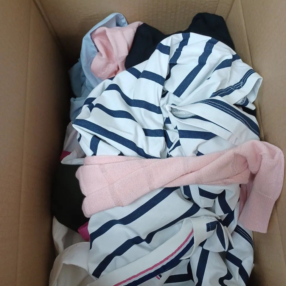 BOX OF APPROXIMATELY 15 ASSORTED U.S. POLO ASSN CLOTHING PRODUCTS IN VARIOUS STYLES AND SIZES 