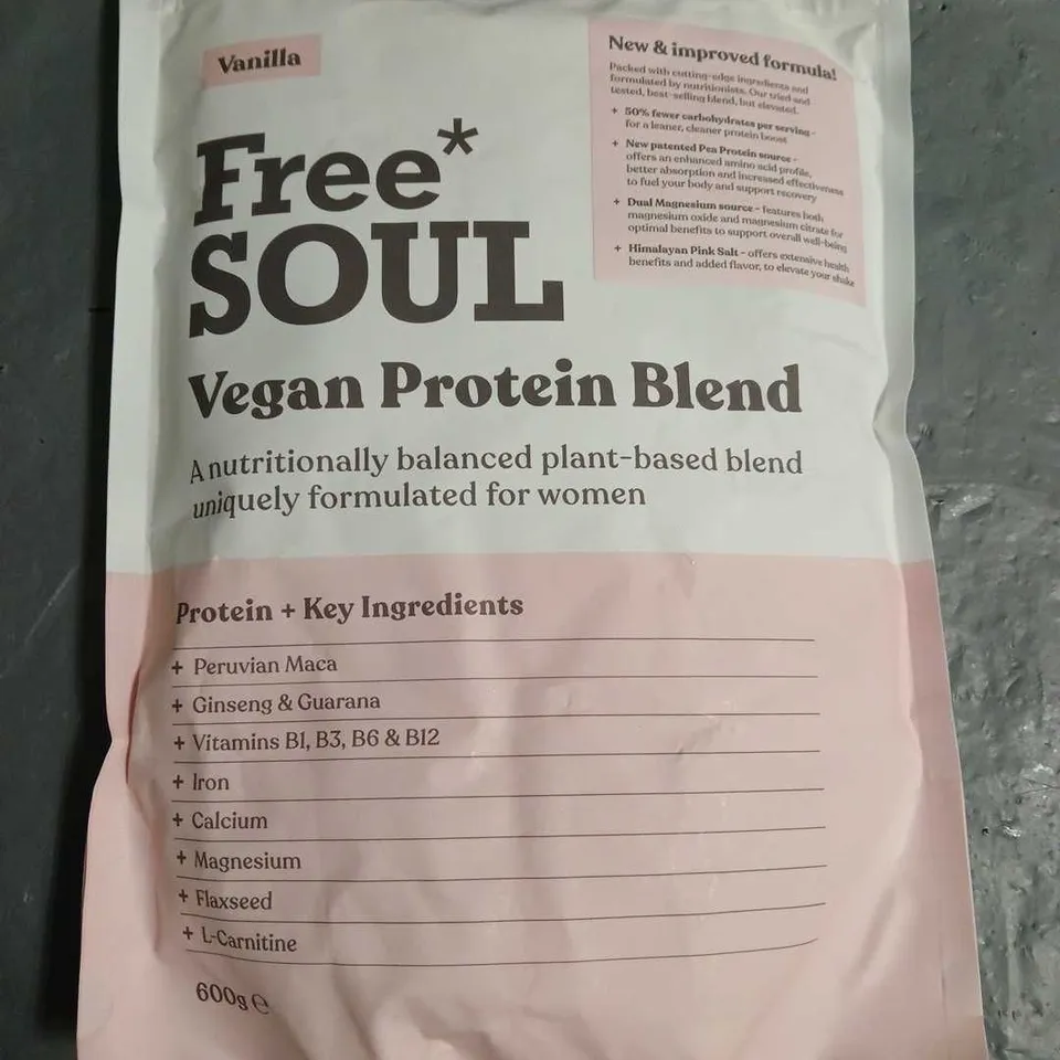 FREE SOUL 600G VEGAN PROTEIN BLEND - VANILLA