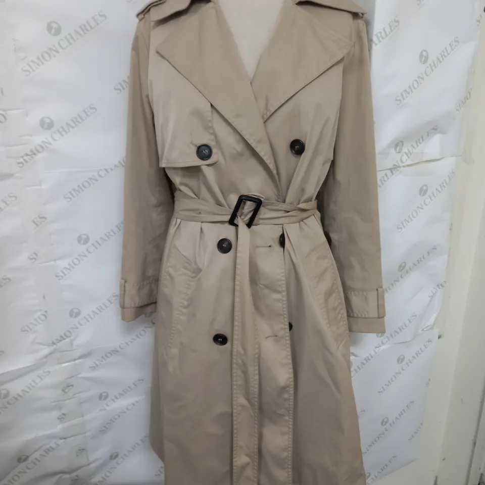 HUGO BOSS BELTED TRENCH COATIN SANDY BEIGE SIZE 6