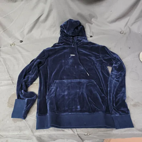 MONDE DOR NAVY VELVET HOODIE – SIZE M