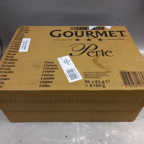 BOXED SEALED PURINA GOURMET PERLE COMPLETE PET FOOD FOR ADULT CATS - 96 X 85G