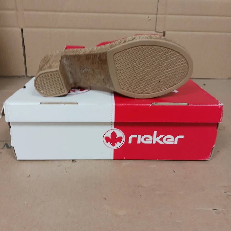 RIEKER HEELED SANDAL RED SIZE 6.5