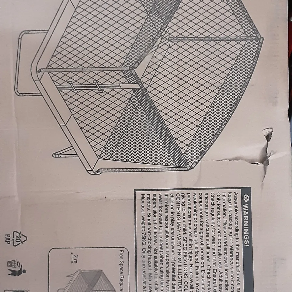 BOXED 6 X8FT RECTANGULAR TRAMPOLINE WITH EASY STORAGE 