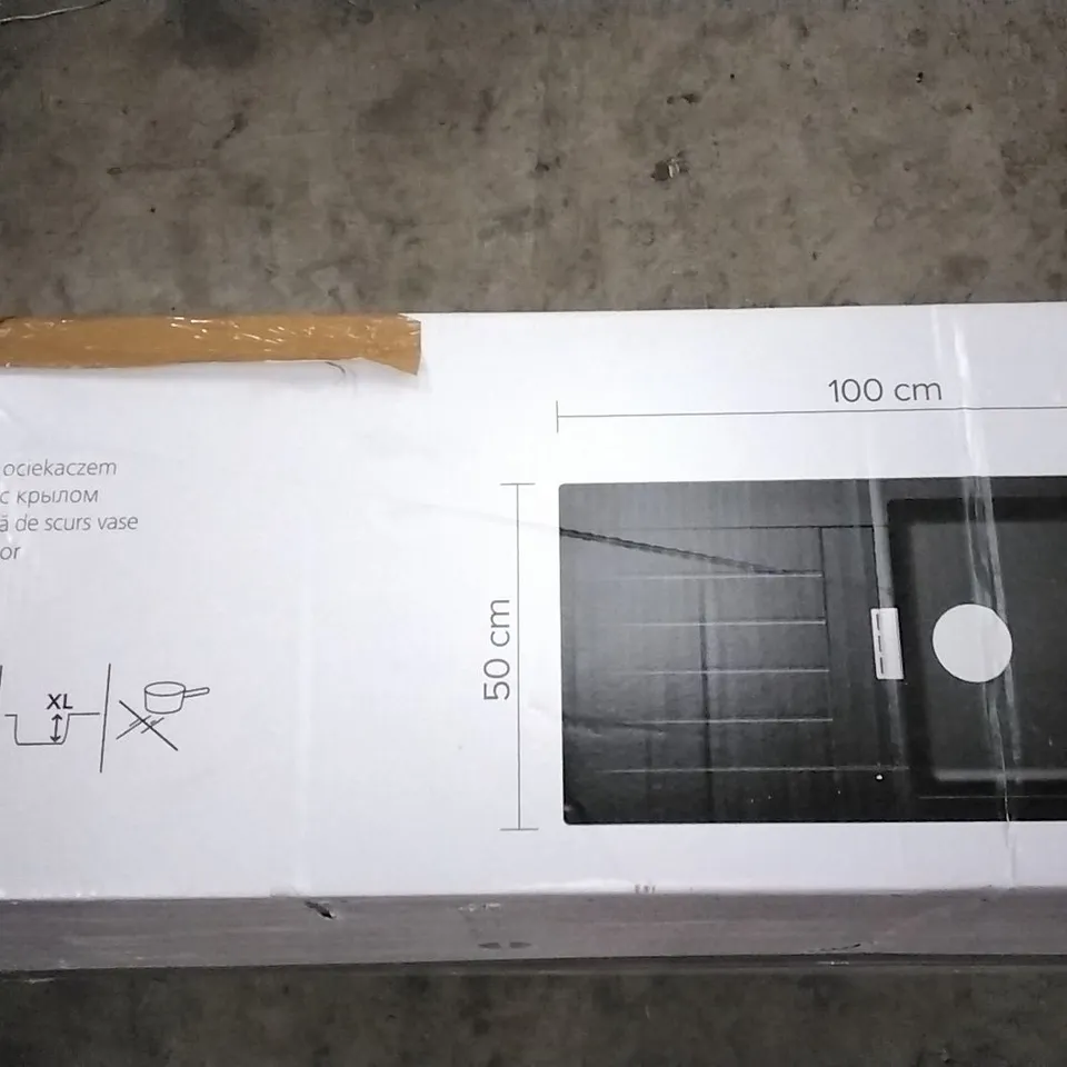 BOXED COOKE & LEWIS GALVANI 1 BOWL SINK AND DRAINER BLACK