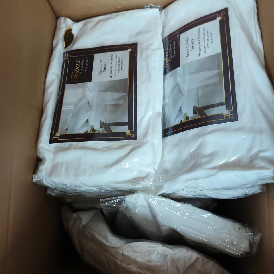 APPROXIMATELY 10 TOPAZ LUXE HOME COLLECTION DEEP FITTED SHEETS