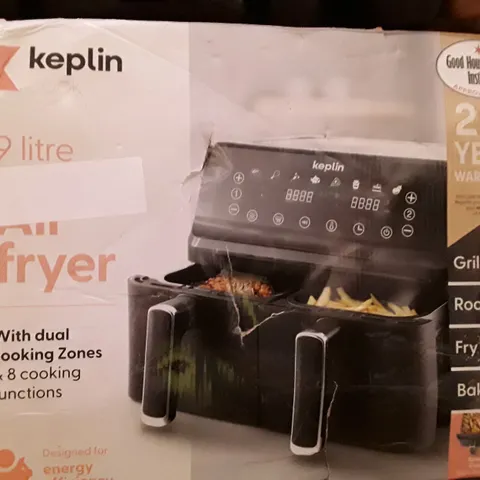 BOXED KEPLIN AIR FRYER WITH DUAL COOKING ZONES BLACK COLOUR