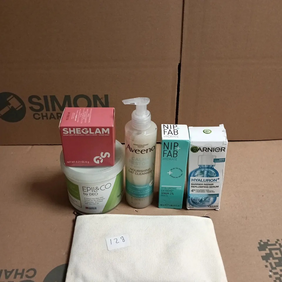 APPROXIMATEY 20 ASSORTED HEALTH AND BEAUTY PRODUCTS TO INCLUDE - NIP & FAB SERUM - AVEENO CLEANSER AND SHEGLAM BLUSH BALL