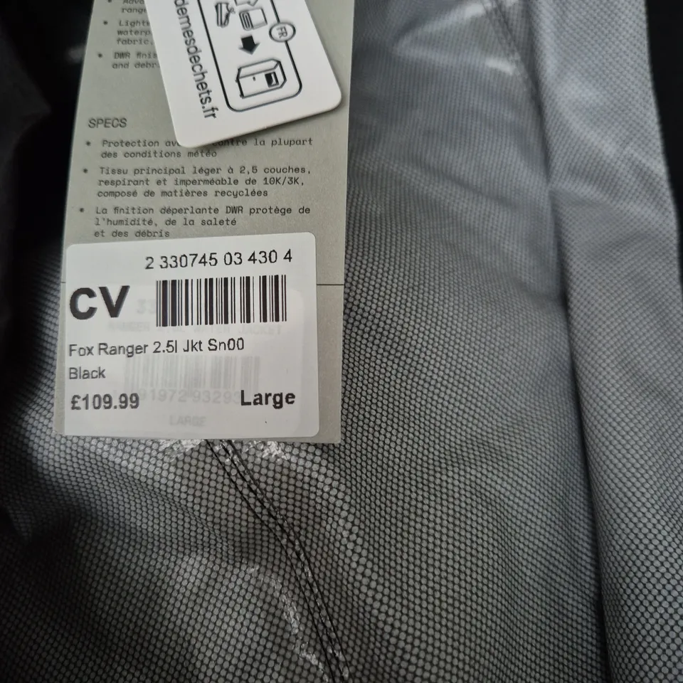 FOX RANGER 2.5L JACKET – BLACK, UK LARGE