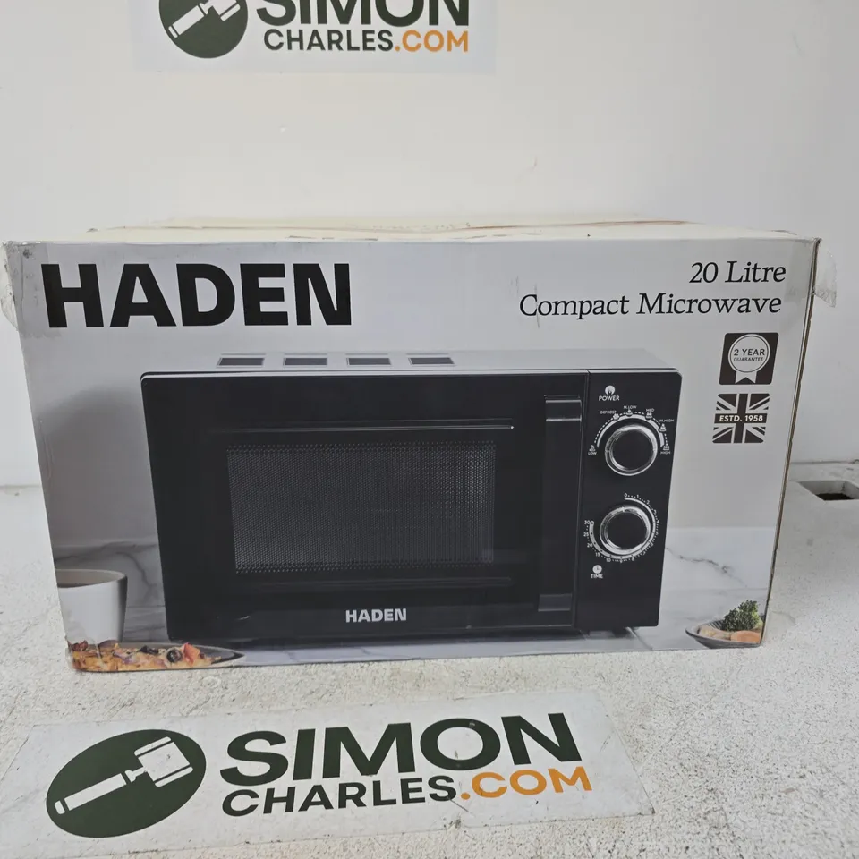 HADEN 20 LITRE COMPACT MICROWAVE – BOXED