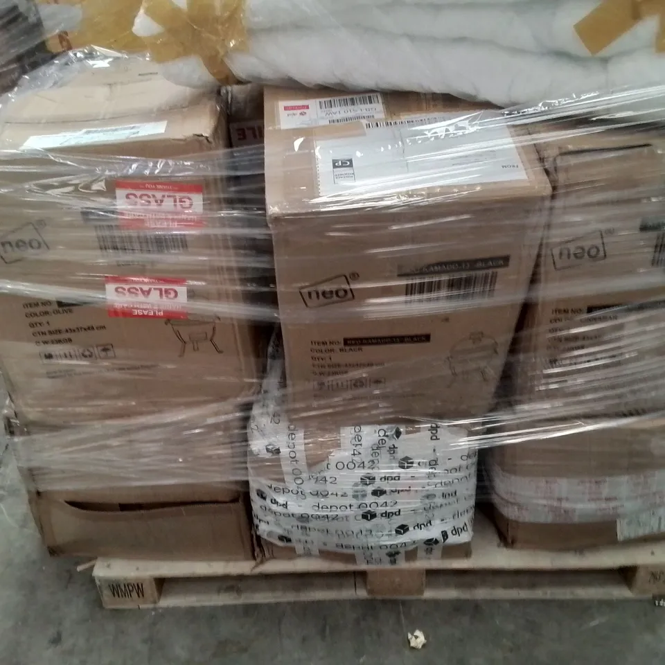 PALLET OF ASSORTED HOUSEHOLD GOODS TO INCLUDE; BBQ GRILLS,DUVET 