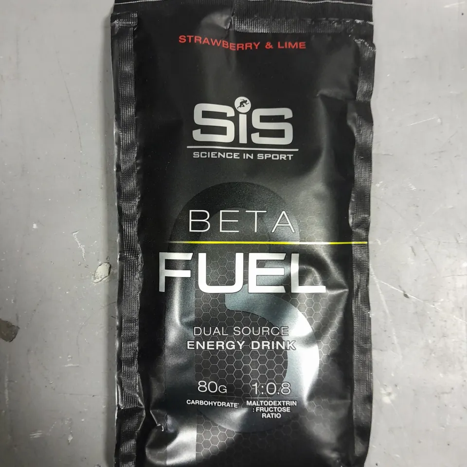 BOXED SIS BETA FUEL DUAL SOURCE ENERGY DRINK - 15 X 82G - STRAWBERRY & LIME 