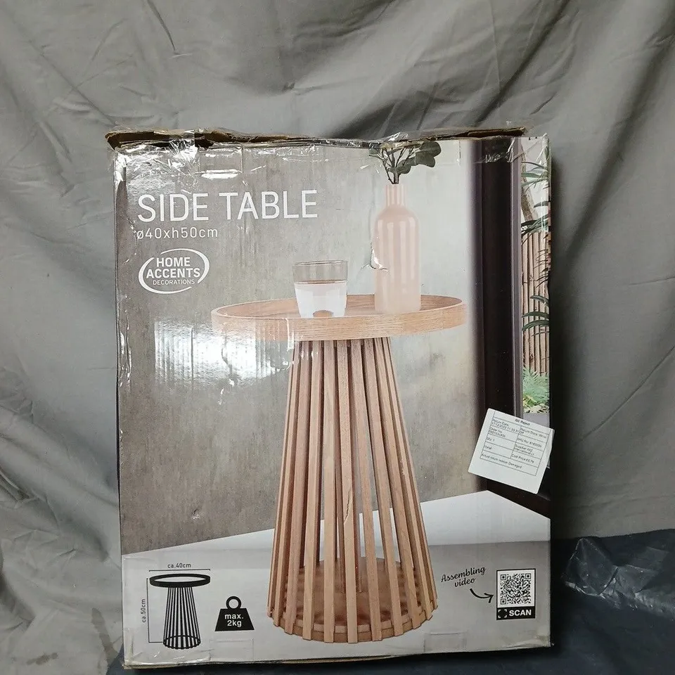 HOME ACCENTS DECORATIONS SIDE TABLE 40 X 50CM, MAX 2KG WEIGHT BOXED