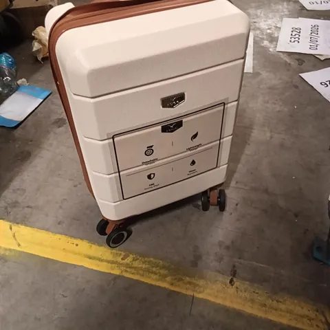 UNBOXED KEPLIN LUGG TRAVEL SUITCASE SMALL SIZE WITH WHEELS CREAM COLOUR
