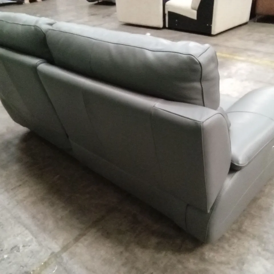QUALITY DESIGNER ITALIAN MADE PATRIZIO 2 SEATER ELECTRIC RECLINER LEATHER SOFA - ANTHRACITE 