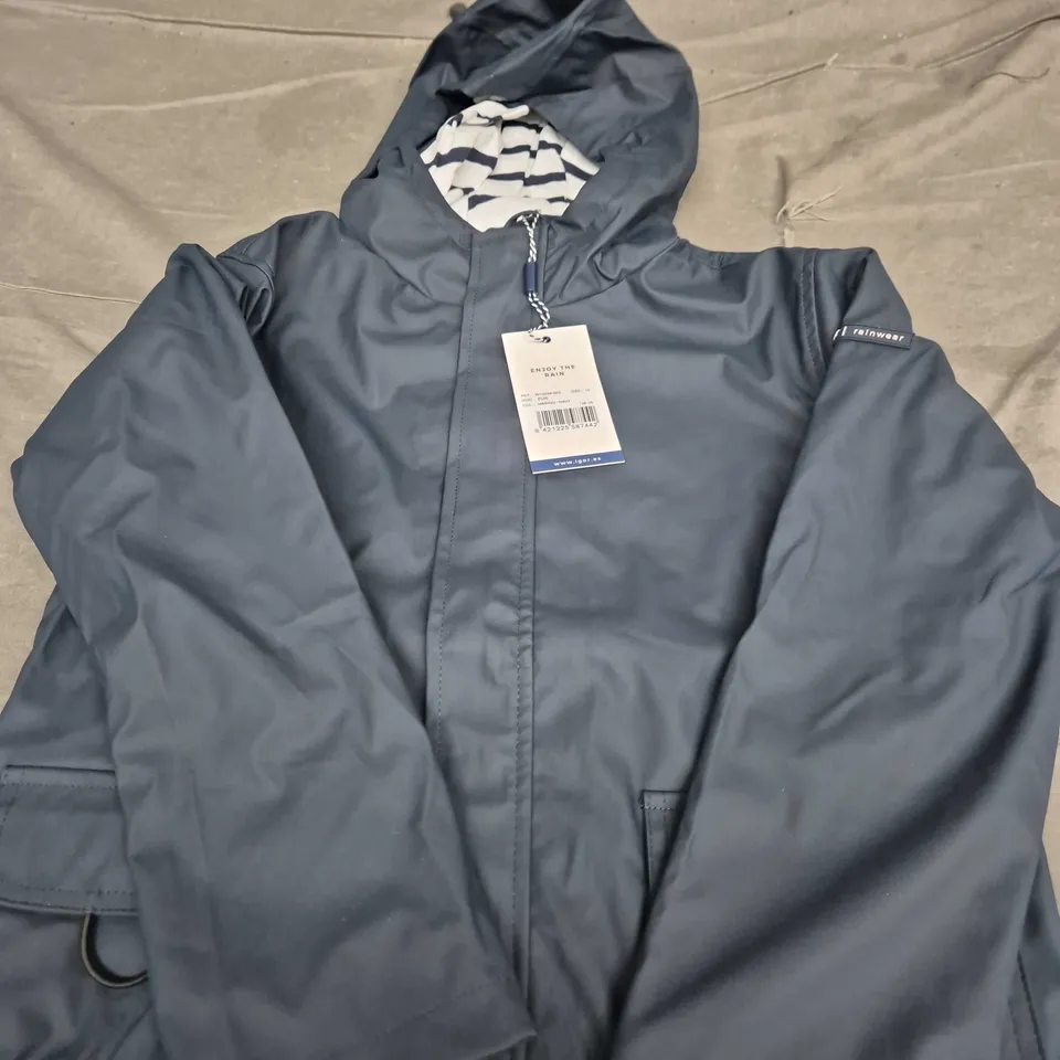 IGOR LADIES NAVY HOODED WATERPROOF JACKET SIZE 10