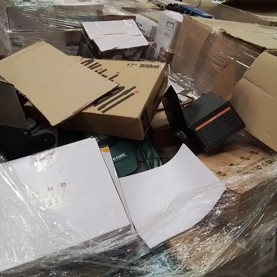 PALLET CONTAINING A LARGE QUANTITY OF ELECTRICAL PRODUCTS TO INCLUDE;KETTLE,ANGLE GRINDER,DEHUMIDIFIER 